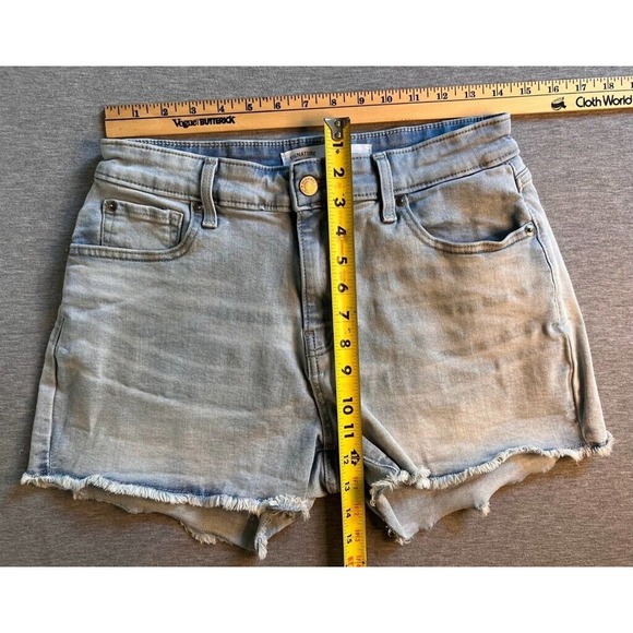 Signature By Levi Strauss & Co. Womens High Rise Shorts Cut-Off Frayed Stretch 8 - Picture 4 of 10